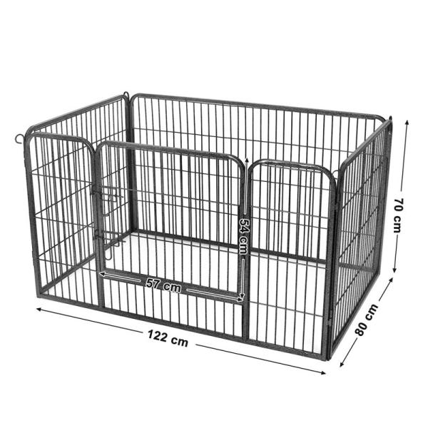 Iron Metal Dog Cage 3.8X14 Cm Mesh Opening Rust Proof Robust Structure