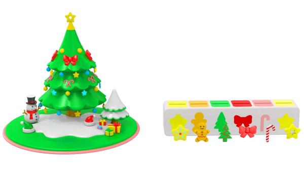 Baby Puzzle Silicone Toys Are Non-Toxic And Odorless Creative Teether Toys Silicone Christmas Tree Splicing Toys