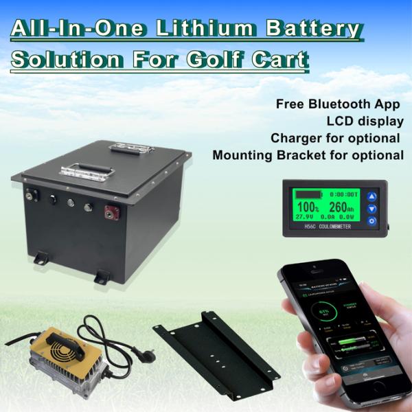 51.2В 50Ах Карты для гольфа LiFePO4 батарея 100А BMS 2560Wh Энергия с Bluetooth / LCD