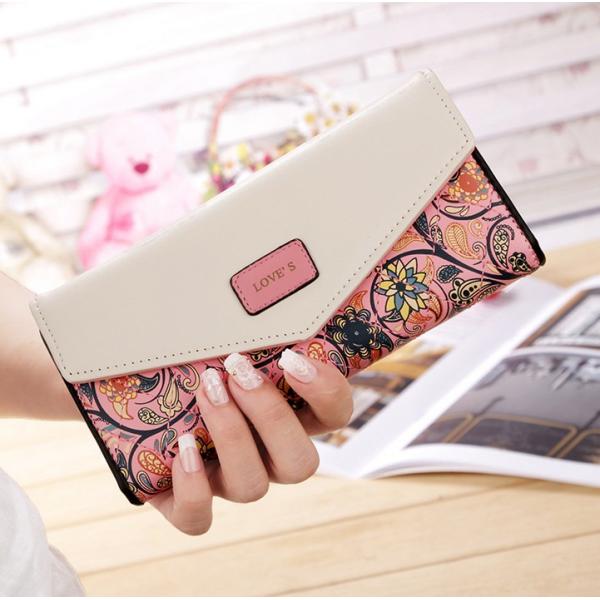 Floral new Korean Lingge hit color envelope clutch bag lady purse woman buckle