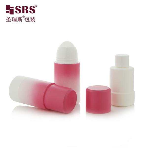 50ml 75ml Round Design Double Wall Empty White Roll On Bottle Primary Package for Pain Relief Gel with Matte Frosted Mould