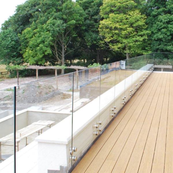 Standoff Glass Building Deck Railing , Stainless Steel Guardrail Systems 900-1200mm Height
