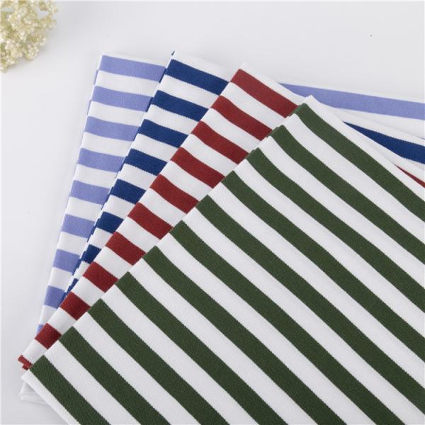 Устойчивая к морщинам полосатая вязаная ткань 100% хлопка Мода Прозрачная текстура