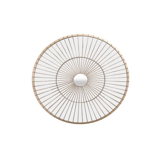 Wrought Frame MDF Decorative Round Metal Wall Art Mirror