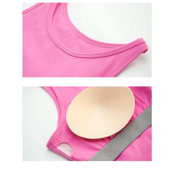 Boat Neck Recycled Womens Sports Bra High Impact Workout Underwear