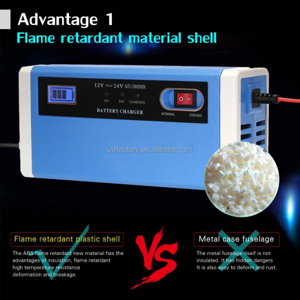 12V/24V 10A Motorcycle Pulse Repair Trickle Charger Portable Automatic Car Battery Charger for GEL AGM Lead Acid Battery