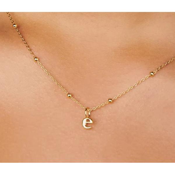 18 carats d'or plaqué 925 Sterling Silver Metal 26 lettres du début de l'alphabet Collier de charme