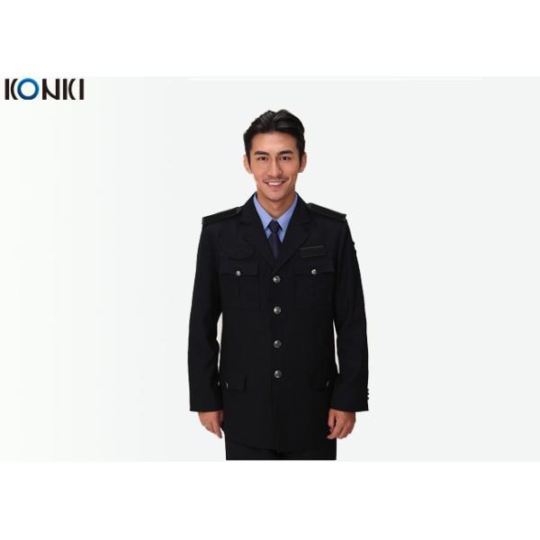 Single Breasted Jacket Security Guard Uniform Long Sleeve For Men