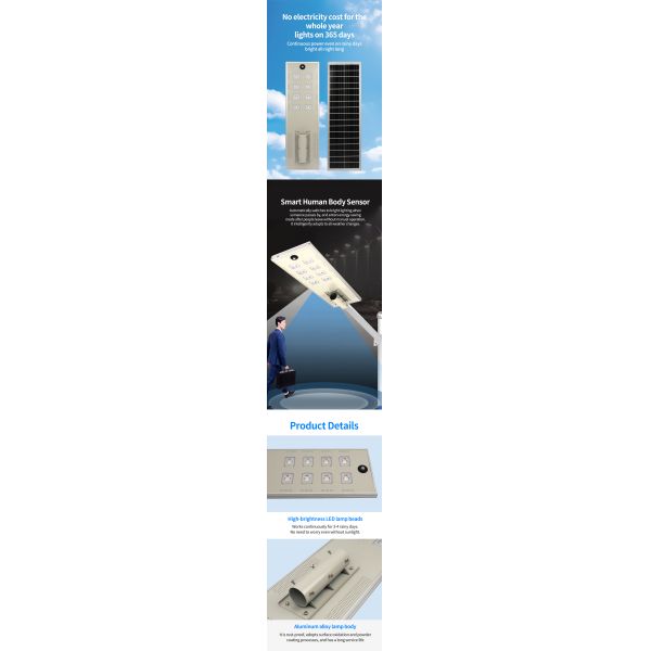 Smart LED Solar Street Light with Motion Sensor & Long Battery Life