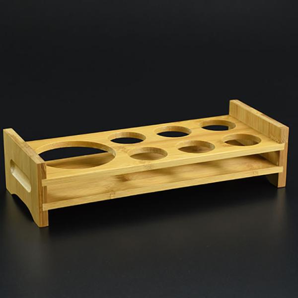 7 отверстий полощут снятый бамбуковый поднос сервировки чашки пива держателя бокала с ручкой