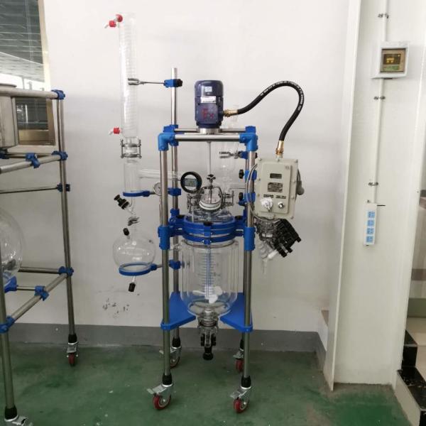 316L Evaporator Lab Glass Reactor with PLC Motor Pump and Brake Type Wheel for Chemical Synthesis