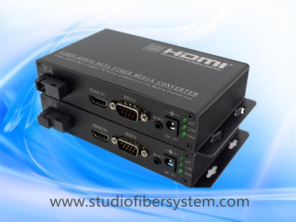 HDMI over  fiber extenders with RS232 control data point to point popplication for remote CCTV system
