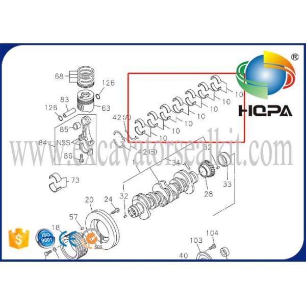 8973720771 8973720781 Crankshaft Main Bearing For Engine 4HK1 6HK1