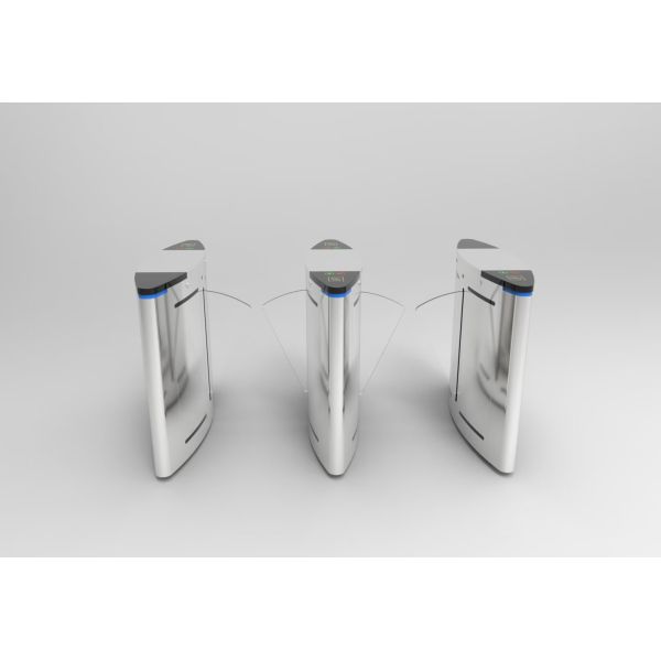 304 Stainless Steel Wing Gate Glasswing Compact Flap Turnstile with RS485 Communication and 550-1200mm Channel Width