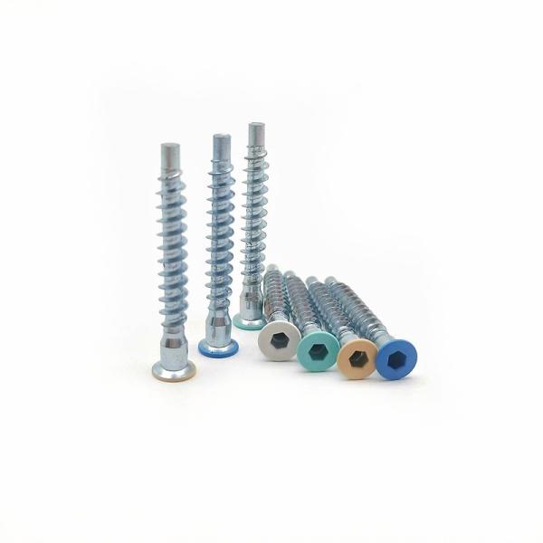 Straight Repair Furniture Screws Countersunk Head Hexagonal Roller Thread