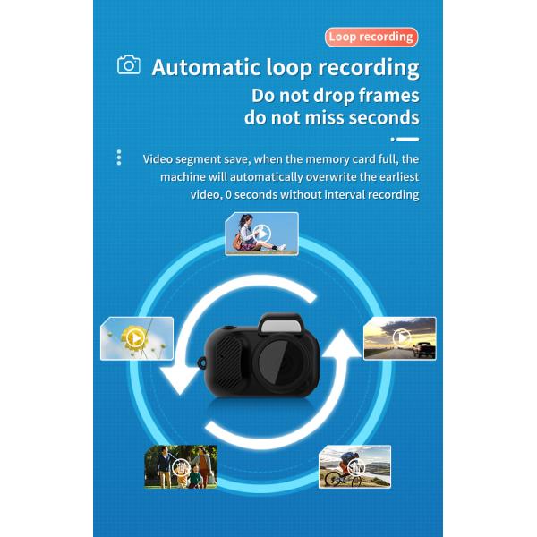 Y3000 Mini Digital Camera Loop Recording Portable HD 1080P Camera With 0.96 Inch Screen 8 Filter Effects For Kids Digital Camera