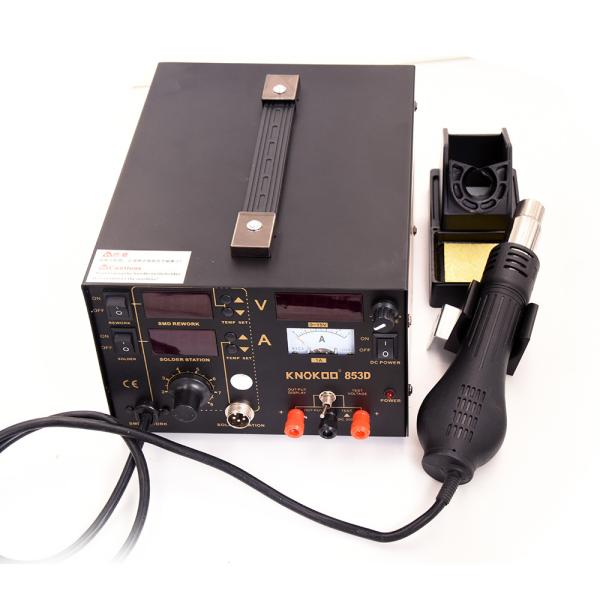 KNOKOO 2A 3 in 1 Hot Air Soldering Station 853D bga Rework Soldering Station with LED Magnifier Lamp with Bracket Plate