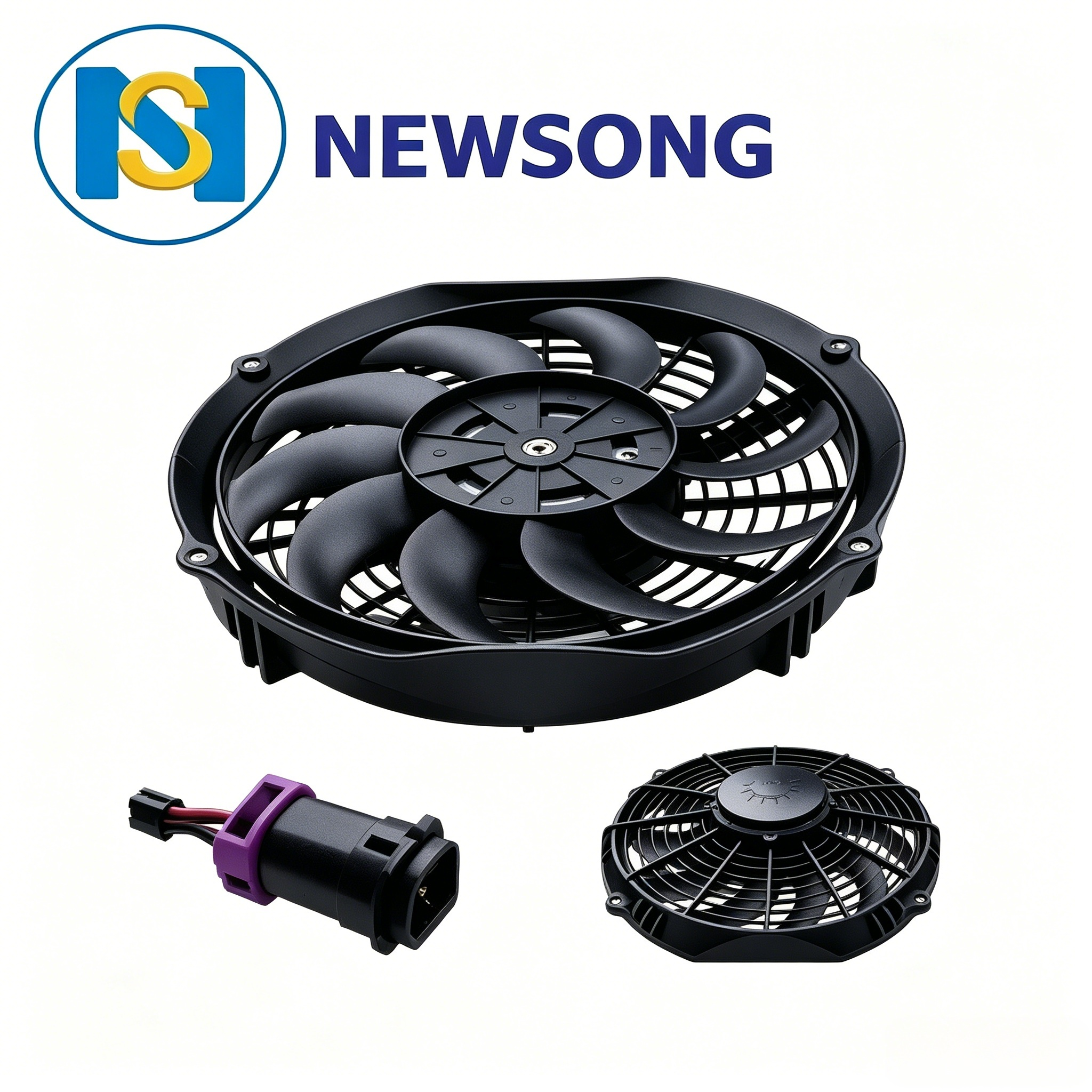 6A 130W Electric Bus HVAC Condenser Cooling Fan 24V 11 Inch 2700rpm 1600 Rpm