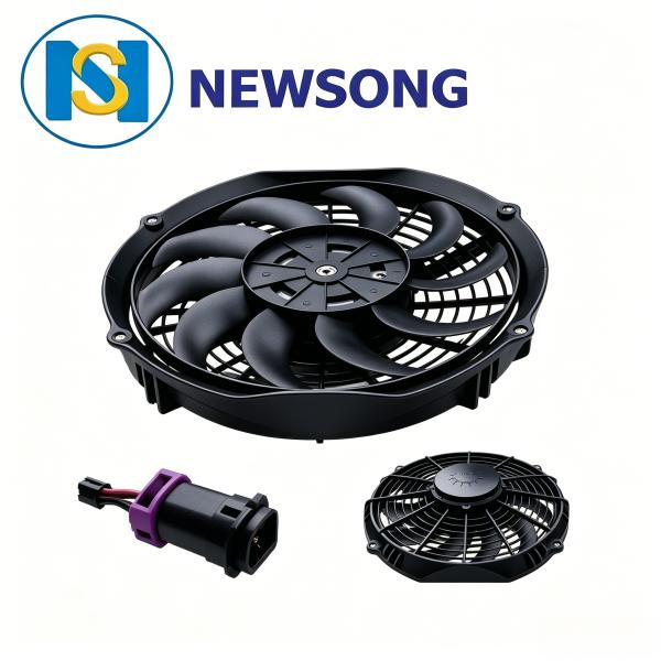 High Airflow 11 Inch 3500rpm 12A 6A 130W Bus AC Condenser Fan DC12V 24V for Repalcement