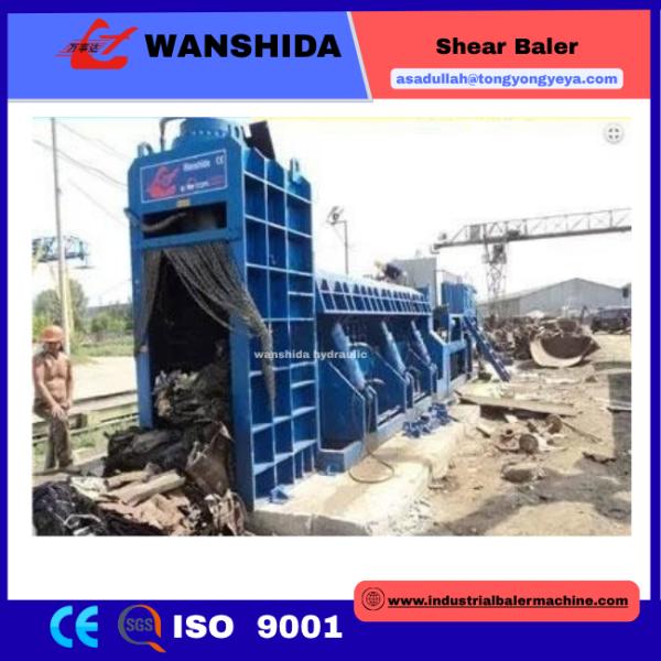Metal Baler Shear For Scrap Yard With 4000 KN Cutting Force And Automatic PLC Operation System