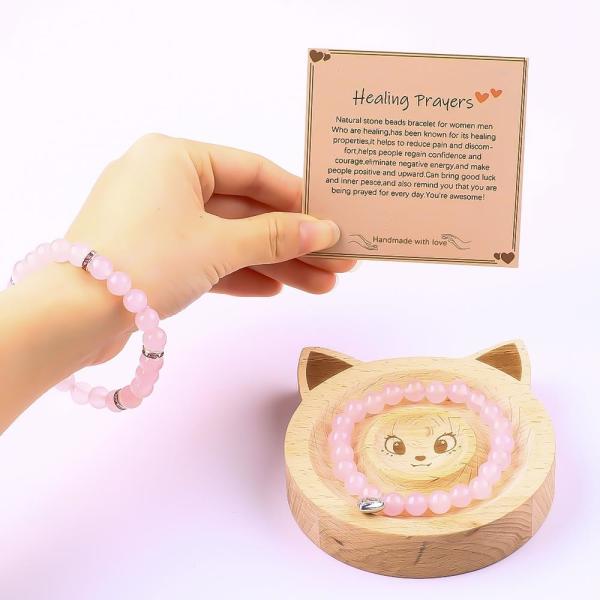 8 мм Розовый кварц драгоценный камень бусы браслет Лечебная энергия Очарование Ювелирные изделия