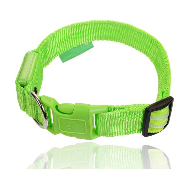 LED Dog Collar USB Rechargeable 2 Colors 3 Sizes