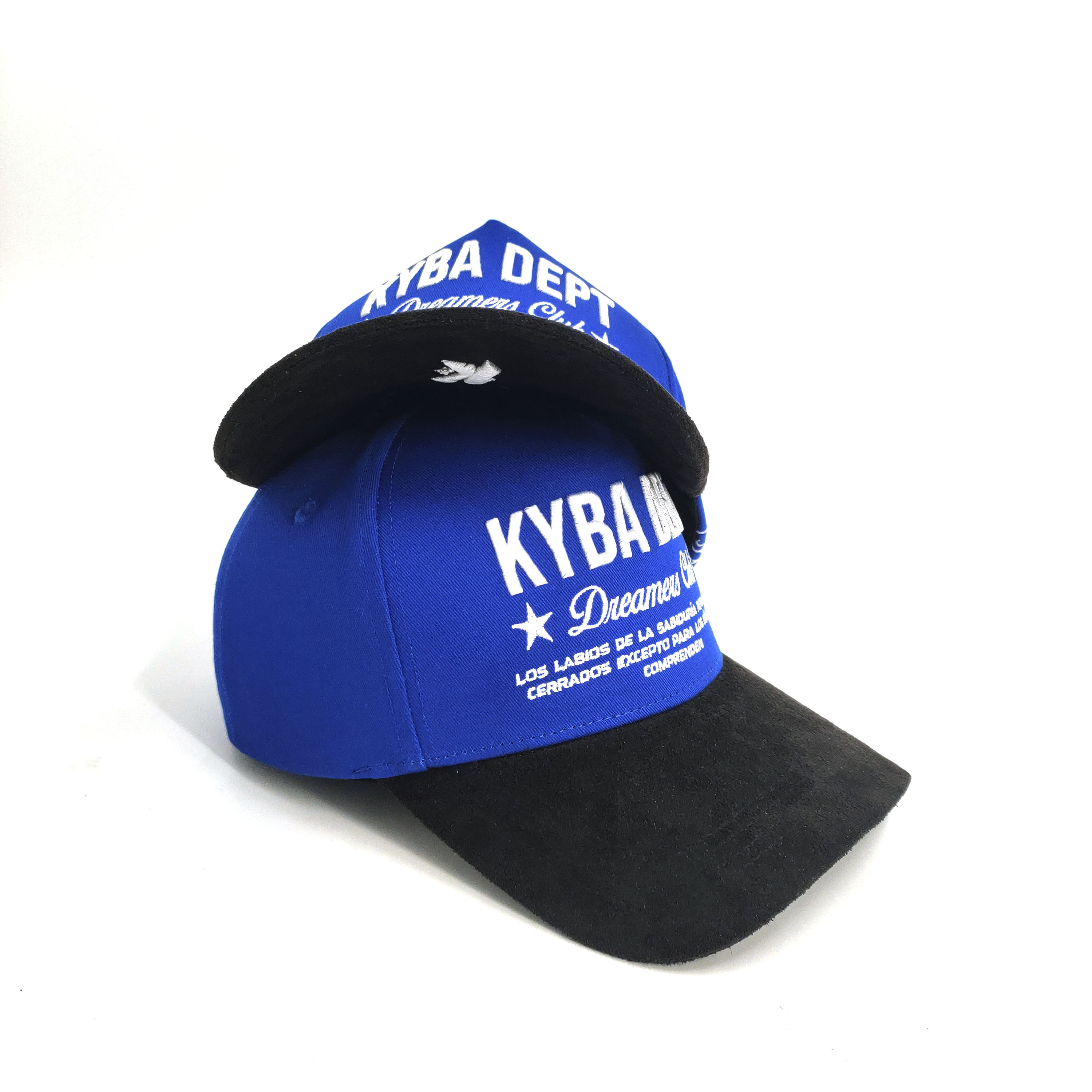 5 Panel High Crown Black Suede Custom Hats Baseball Cap PVC Tag Metal Top Button Gorras