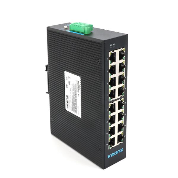 Industrial Din Rail Mount Unmanaged Ethernet Switch 10/100M Bit/S 16 Port