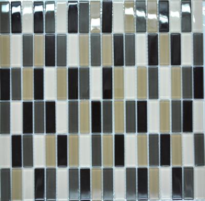 Factory direct rectangle black blend glass mosaic for sales