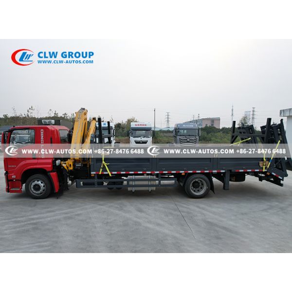 ISUZU FTR 4x2 Flatbed Truck with 6.3-Ton Knuckle Crane and 205HP Euro 6 Engine for 7,000mm Platform Transport