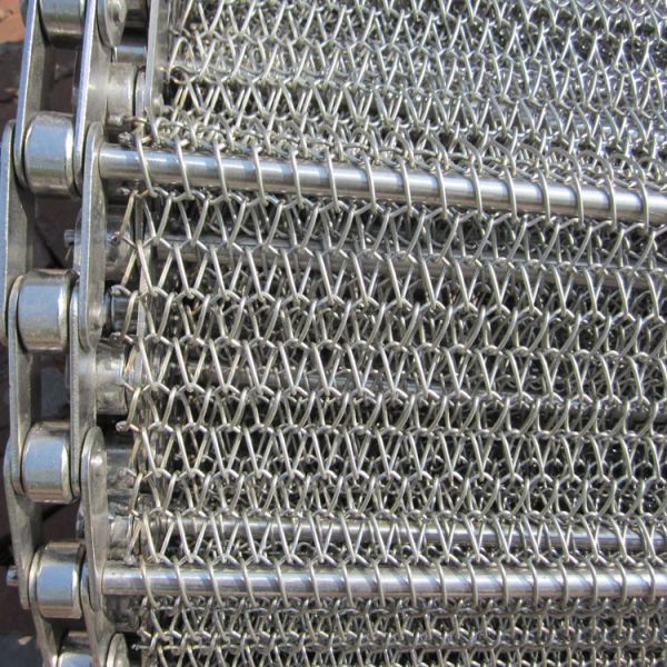 10m Length Metal Eye Link Conveyor Belt For Unloading Blanching