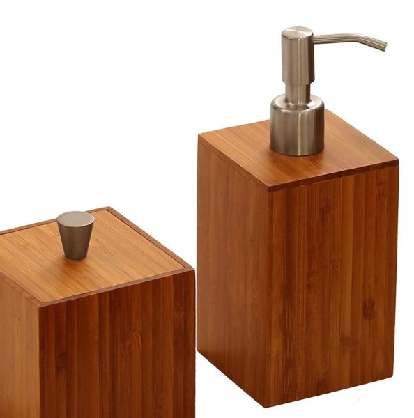 Customized Bamboo Bathroom Supplies 5 Piece Bamboo Bath And Vanity Box Antibacterial