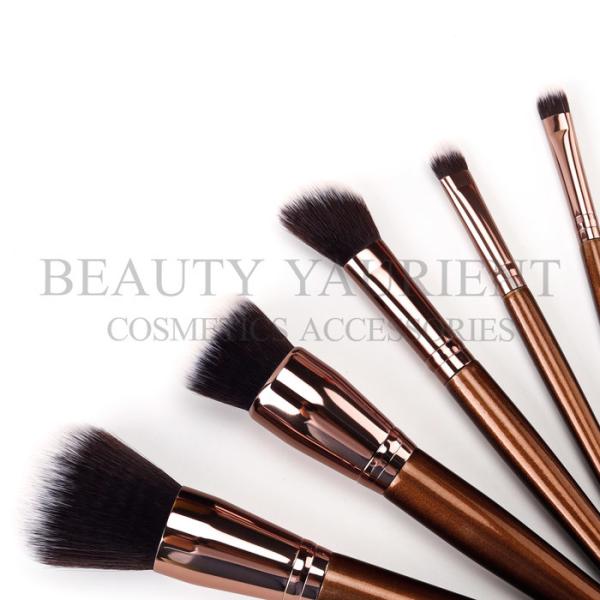Custom 6pcs High End Makeup Brush Set Bronzer Color Aluminum Ferrule