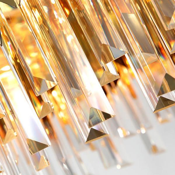 Black Modern Chandelier Lighting For Living Room Luxury Round Crystal Lamp(WH-CY-175)