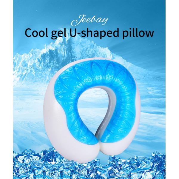 U-Shape Gel Memory Foam Pillow with Massage Function Made of Cotton Customized