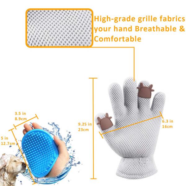 Customized Pet Grooming Gloves For Deshedding Dog Long Hair Removal Comb