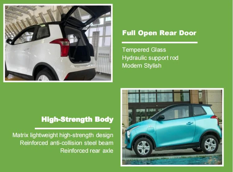 Raysince Battery operated New Energy electric mini cart 3 doors 4 seats mini car smart with CE certificate