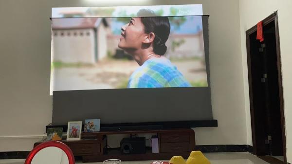 Electric Floor Rising Alr Screen 120 Inch Long Throw Projector Screen