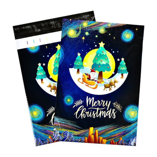 Biodegradable Compost Sustainable Envelopes Shipping Express Mailing Bags Merry Christmas Mailer For Gift Packaging