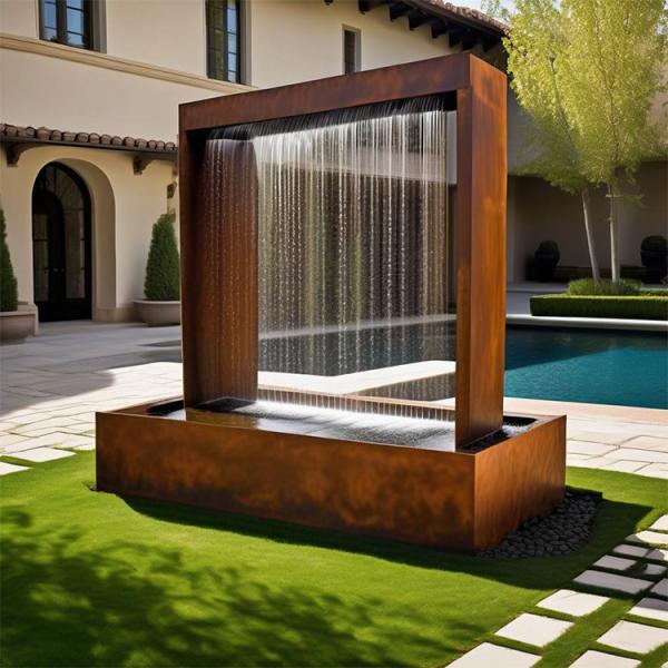 Rusty Corten Steel Water Feature For Garden Decoration