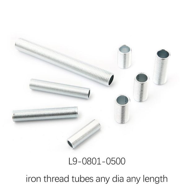Lighting Iron Threaded Pipe Electroplated / Plated Customized Dia Length