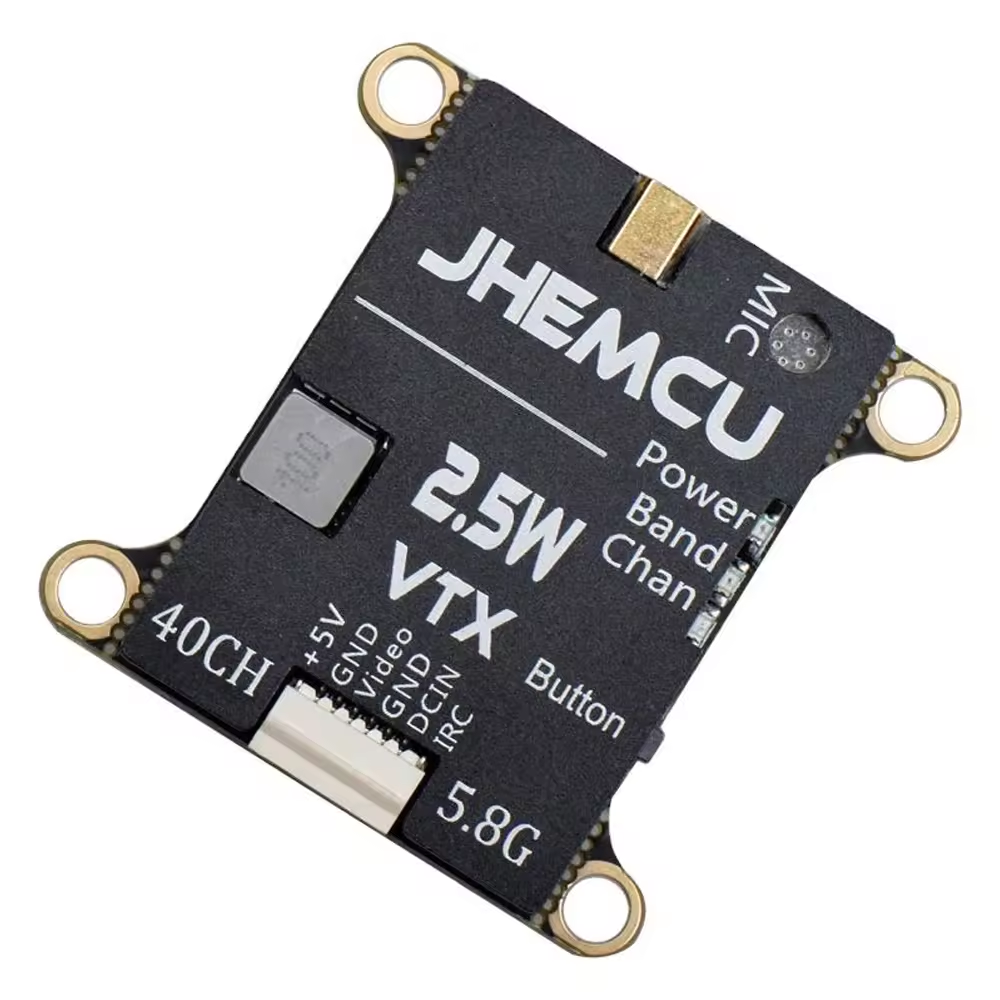 VTX FPV Video Transmitter Module 4.9-5.8GHz 2.5W Multi-Power Adjustable 64CH Built-in MIC Video Transmission Device for DAKEFPV
