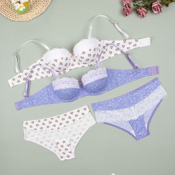 Women Lingerie Set Printed Flowers S-XL America Size High Quality New Come Lingerie Wholesale Set Matching Set for Women