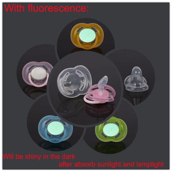 Transparency Silicone Baby Pacifier Food Grade With Big Plush Size Nipple Teat