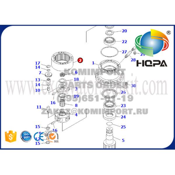 203-26-61110 кольцо шестерни гидравлических частей экскаватора роторное для частей машинного оборудования ПК120-6