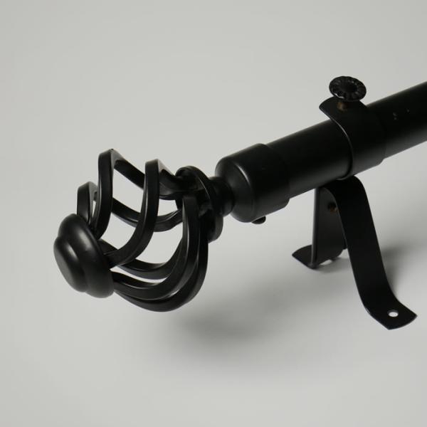 24 Inch Single Track Ceiling Mount Cast Iron Pipe Curtain Rod