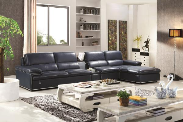 Contemporary section corner genuine leather sofa furniture