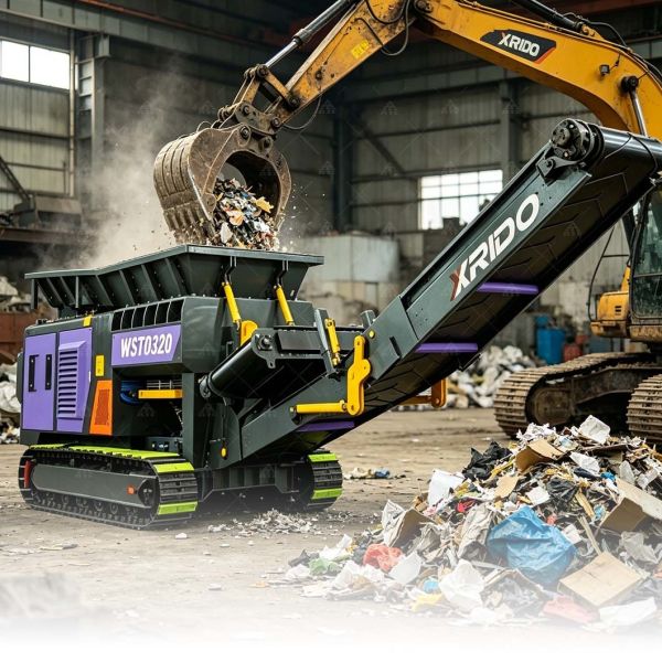Double Shaft Design High Efficiency Tracked Mobile Shredder Machine with Customizable Solutions