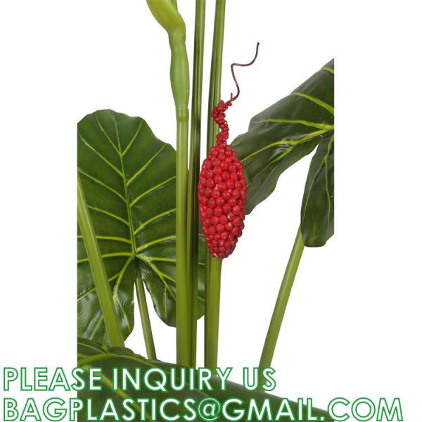 Fake Colocasia Esculenta, Plastic variegata artificial Taro, Subtropics Faux Swiss Cheese Plant For Home Garden Office