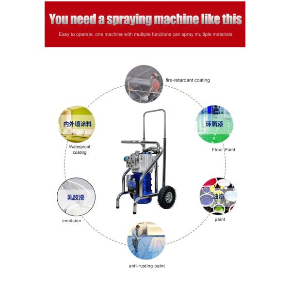 Fireproofing Insulation High Pressure Airless Paint Spray Machine Electric Wheeled